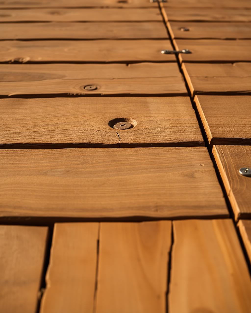 Detalj av treverk på brygge